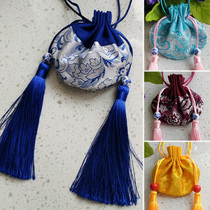 Flow Su Vehicular Textured Brocade Satin Sachets Small Brocade Bags Ancient Wind Pocketbook Hanfu accessories Repellent Incense Bag Jewelry Tire Hair Follicle Bag