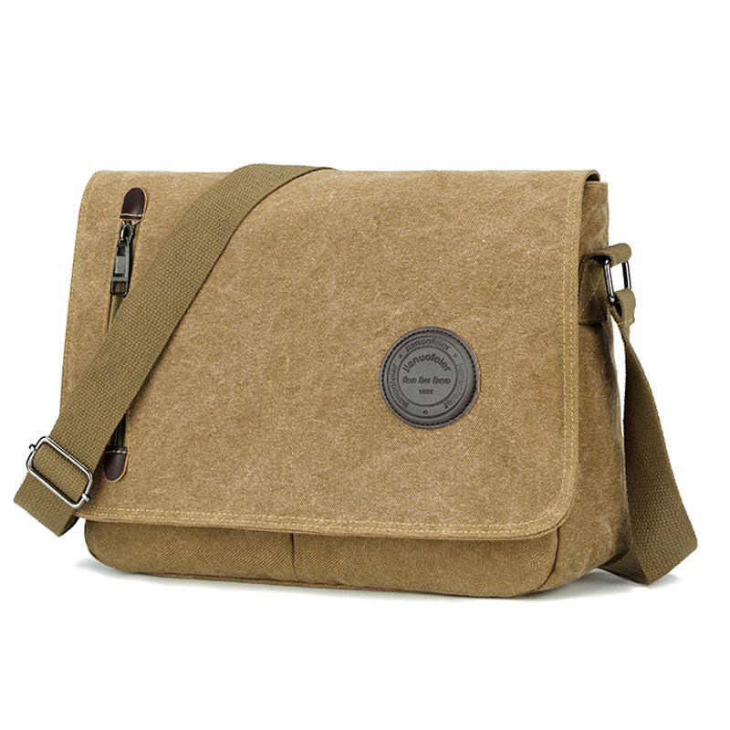Canvas Single Shoulder Bag New Men Leisure Business Slanted Satchel Business Collection Wallet Splash Water Large Size Crosswalk Backpack-Taobao