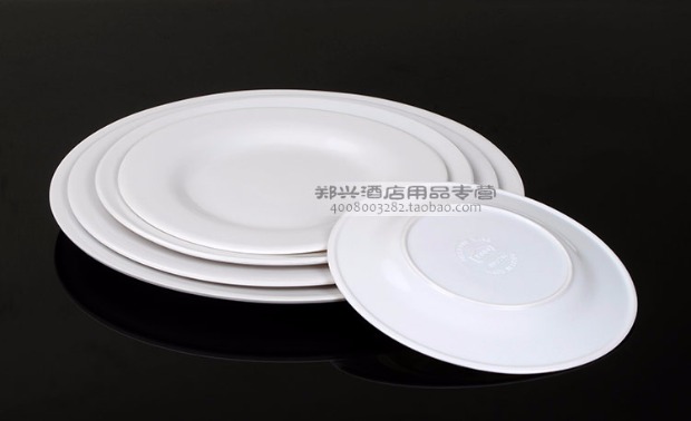 Tấm melamine trắng tấm nhựa tấm tròn xương đĩa đĩa đĩa món ăn đĩa đĩa đĩa melamine bộ đồ ăn khay đựng đồ ăn