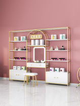 Minzi Nordic makeup counter display stand beauty shop cosmetics trial table with mirror display cabinet beauty salon