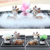 Car accessories trembles cute creative personality all the way to safe deer car center console ornaments female