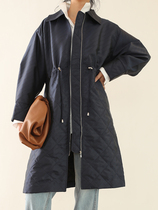 Maze Studios heavy fixed dye British temperament Retro wind drawstring trench coat Meng wall crack recommended 