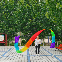 Fitness Throwing Silk Square Dance Five Colored Silk Telescopic Pole Color with single Throw Colorful Silk three colorful silk in old age