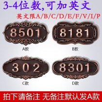 House number household number plate plastic cute self-adhesive ABS sticker Creative European style lace hotel number plate