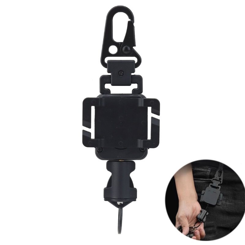 Outdoor tactical multifunctional nylon rope MOLE telescopic hanging clasp military fans anti-theft keychain EDC safety hook