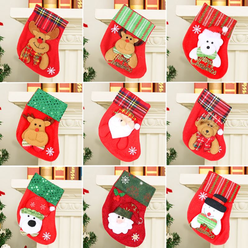 Christmas Socks Gift Bag Gift Bag Decoration Big hanging decoration Santa Socks Candy Bag Kindergarten Scene Cloth-Taobao