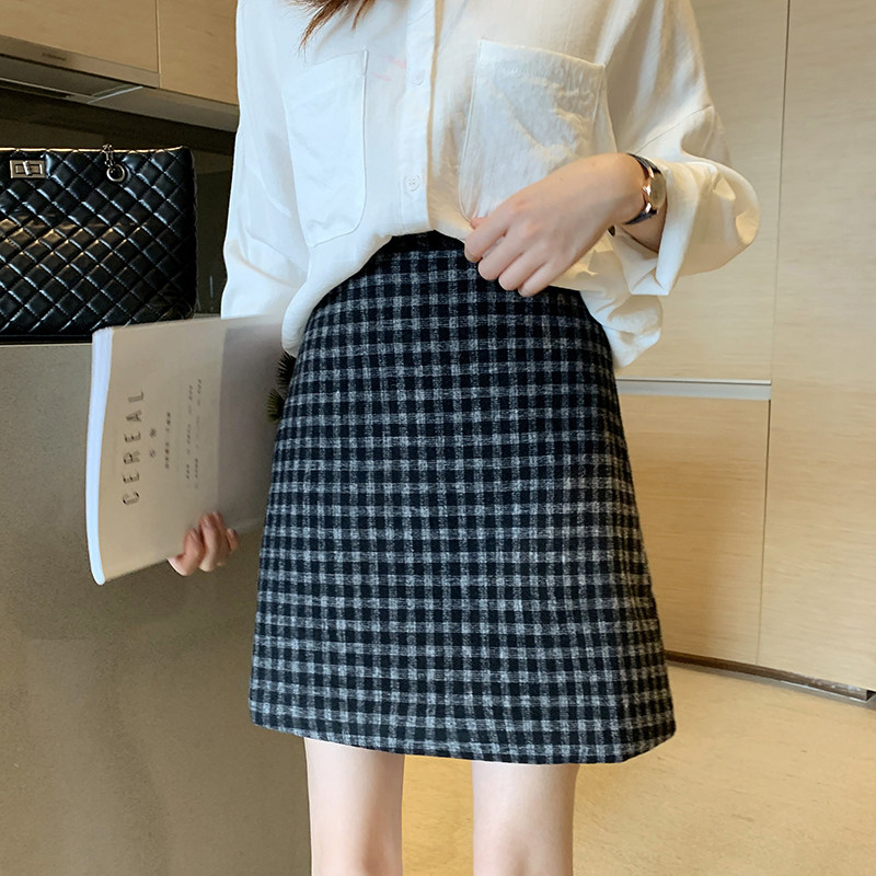2022 New high waist and thin hair plate half - body skirt female with the old Age skirt short skirt