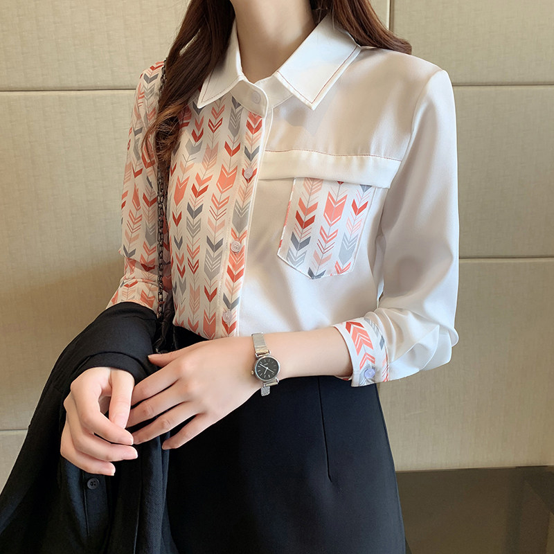 2022 autumn new all-match chiffon shirt women's long-sleeved fashion Western style professional shirt thin top