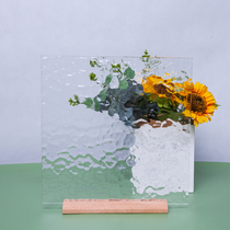 Changhong tempered glass ultra-white water ripple stone pattern small wick water cube oil sand glass partition wall screen