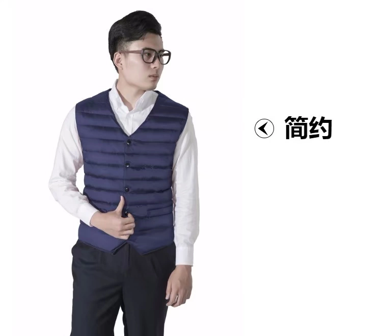 Cổ chữ V trẻ trung và trung bình cộng với phân bón XL cotton mùa đông vest lạnh vai thon ấm áp cotton nam