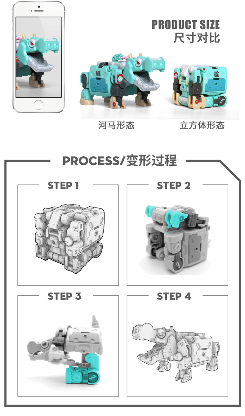 Spot [52TOYS] quái thú 匣 loạt hơn đồ trang trí biến dạng hông Mạnhhe lắp ráp đồ chơi giáo dục mô hình - Gundam / Mech Model / Robot / Transformers mô hình gundam giá rẻ