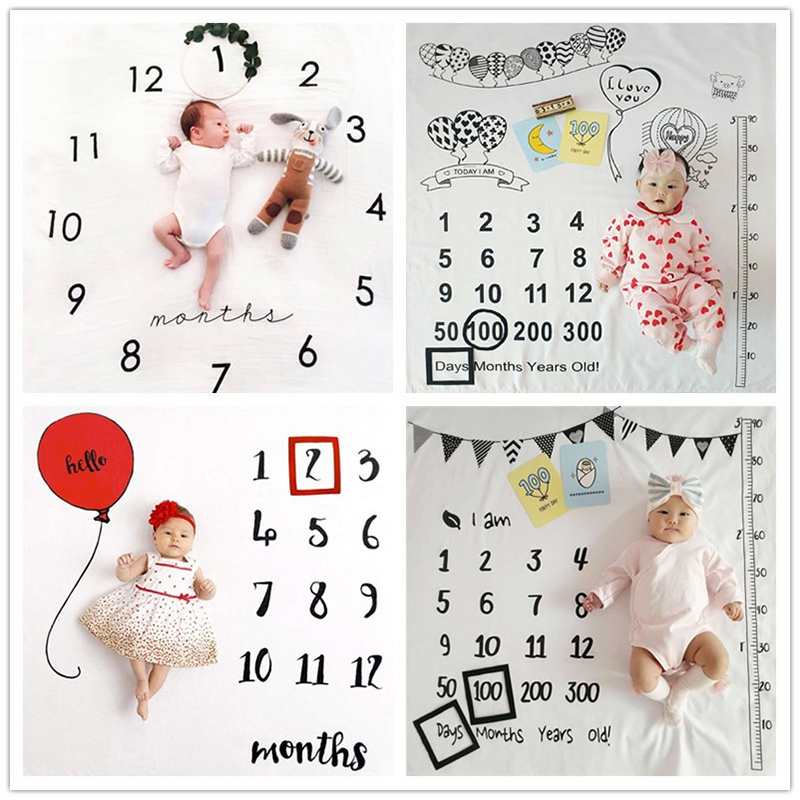 Baby Photography Backdrop Cloth, Infant 100-Day Celebration, Newborn Full Month Photo Props, Birth Month Growth, 100-Day Photo, First Birthday Commemorative Background Blanket, Photography Props, Newborn Creative Photo Studio Shooting