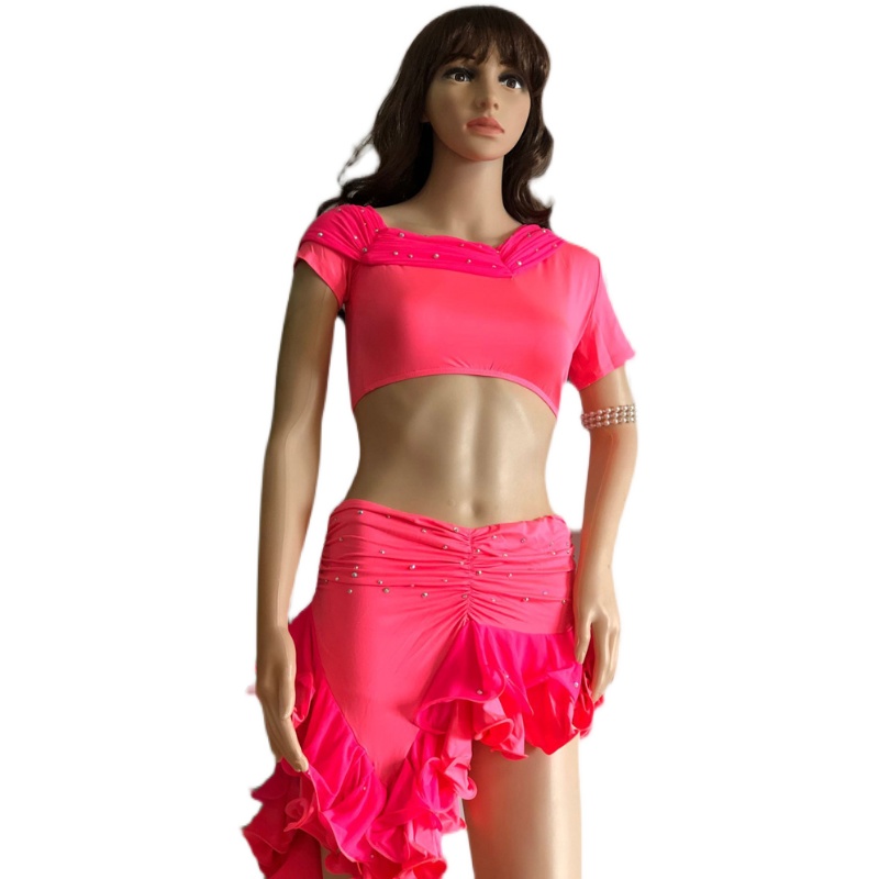 Special price belly dance clothing fashion women's hot drill milk silk exercise suit suit sexy hip oriental dance performance