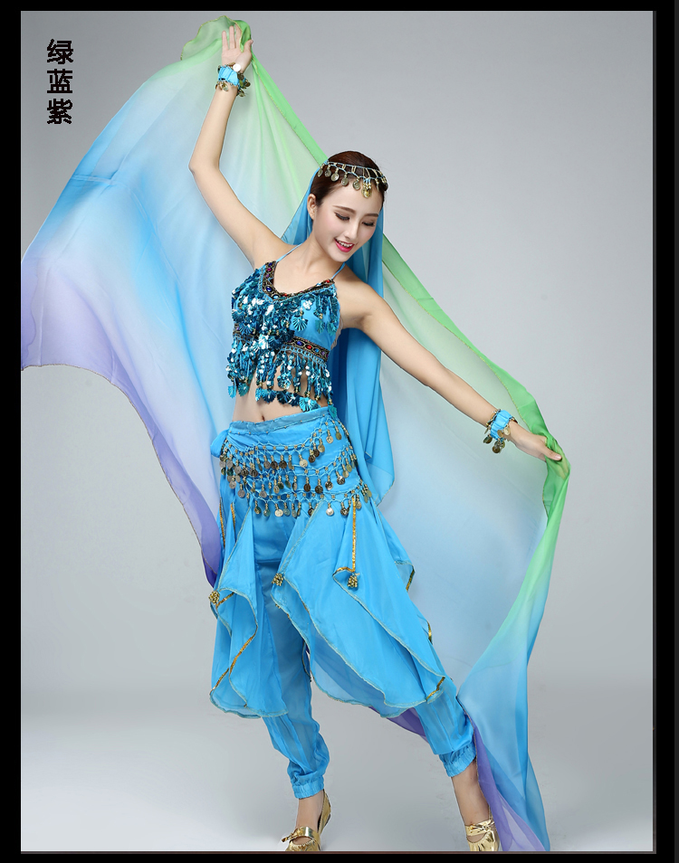 Kéo dài và mở rộng bụng múa gạc màu gradient màu tay sợi ném sợi khăn lớn biểu diễn múa khăn lớn J - Khiêu vũ / Thể dục nhịp điệu / Thể dục dụng cụ giầy nhảy dancesport