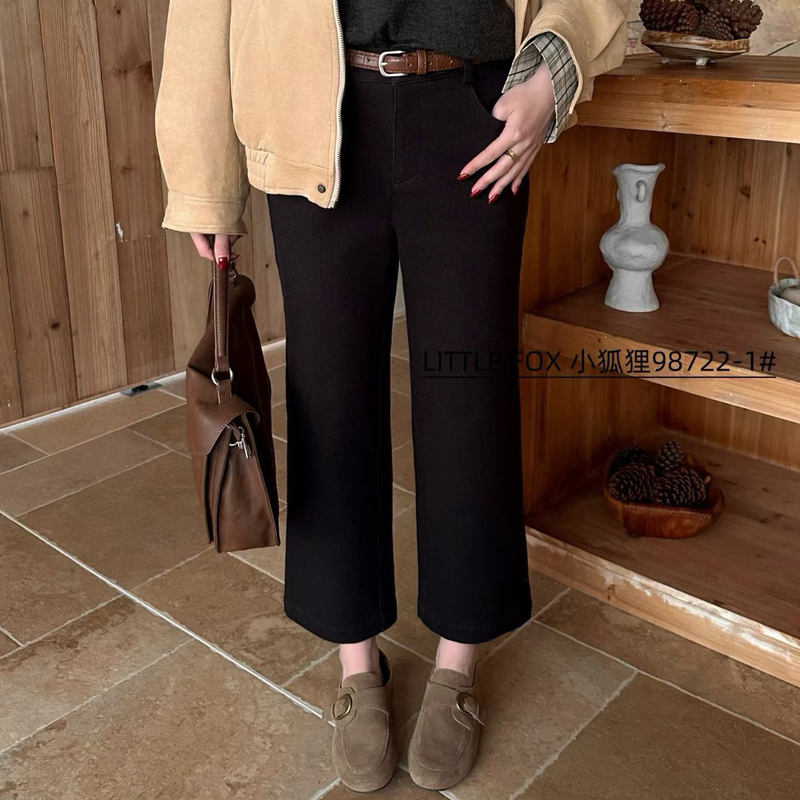 Little Fox Pants 2026 Autumn Korean Style High-Waisted Straight-Leg Pants Slimming Versatile Casual Pants Capri Pants