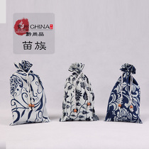 Guizhou batik fabric leisure storage bag closing bag drawstring bag pull-out cloth bag gift bag Guizhou gift bag