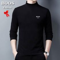 New BOOSPADAN mens double-sided velvet velvet semi-high neck long sleeve T-shirt base warm top