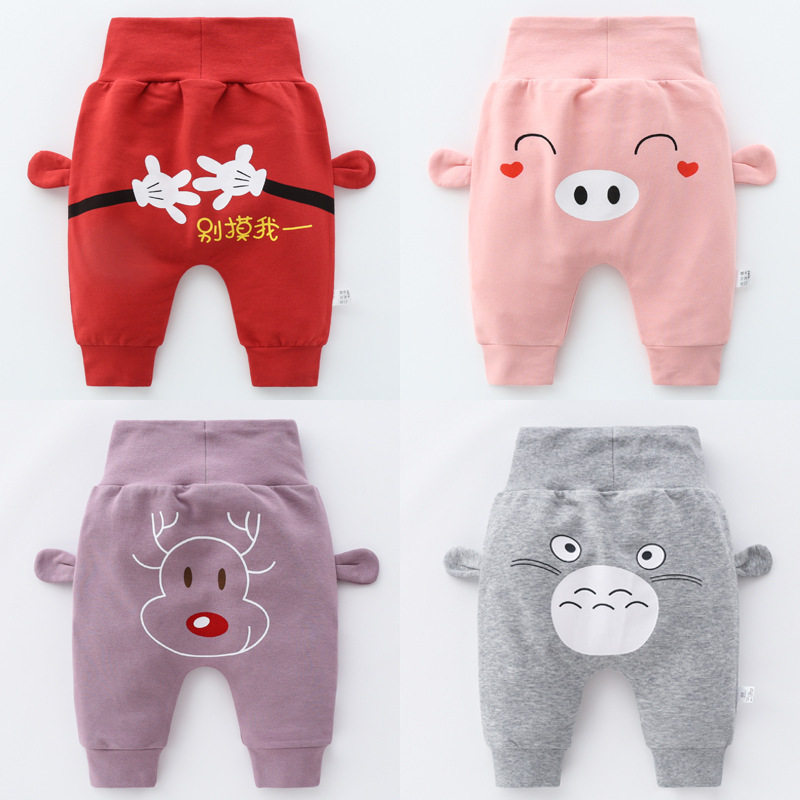 Baby Spring Clothing Long Pants Baby Pants Male And Female Child Fart Pants Kharen Pants High Waist And Belted Children Inner Hitch Pants