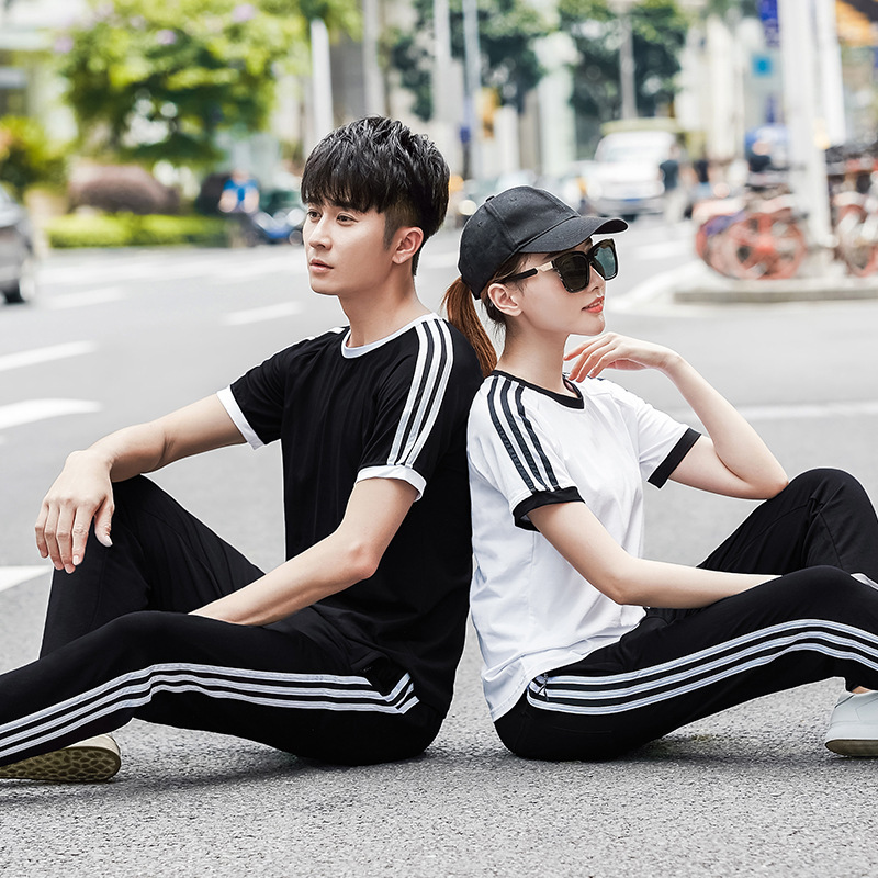 Sports Exam and Entrance Exam Clothing, Special Loose-Fitting Sports Uniform for Junior High School Female Students, Short-Sleeved Long Pants Set