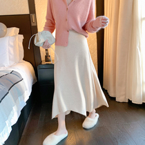 ByYou 2020 Autumn Winter New wool knitted skirt female Korean version of all-around knee skirt