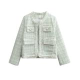 Осенняя дизайнерская короткая куртка, французский стиль, тренд сезона, в стиле Шанель