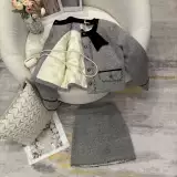 Вкладыш с пухом, зимний сексуальный комплект, юбка, утиный пух, в стиле Шанель, в западном стиле