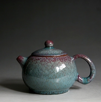 Coal-fired Jun porcelain teapot Xi Shi pot Li Hezhen handmade