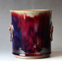 Jin Xiaopupil Hand Laderm Coal Burning Jun Porcelain Painting Cylinder Jin Pei Zhang