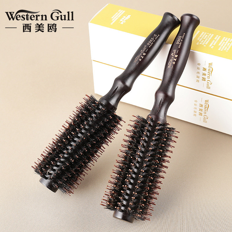 Comb bristle hair rolling comb Pear flower head inner buckle rolling comb Cylinder anti-static curly hair comb Styling rolling comb