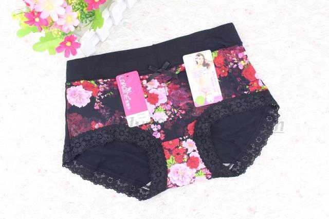 Đồ lót nữ chính hãng Caiti Huaxian eo cao boxer Quần lót nữ ren cỡ lớn áo khoác cotton modal do lot