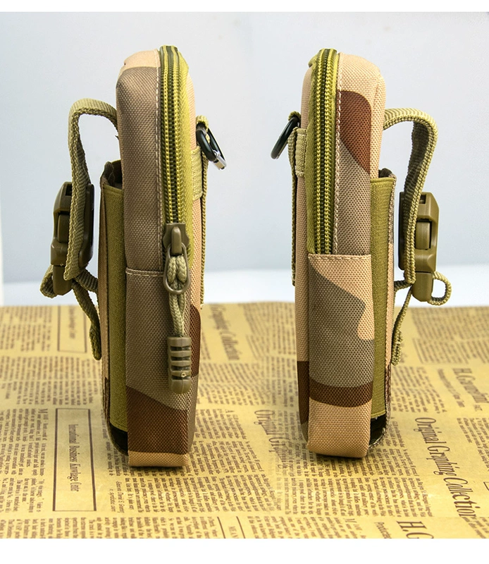 Chiến thuật ngoài trời du lịch túi nam vải canvas đa chức năng điện thoại di động đeo đai nhỏ súng cao su thể thao 5,5 6 inch