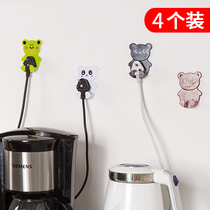 Creative power plug hook kitchen wire paste wall-mounted storage free hole socket Non-trace sticky hook