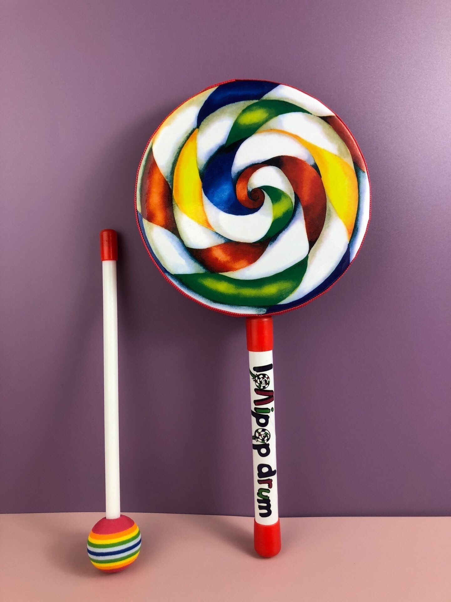 Children's Toy Orff percussion instrument 6 inches 8 inch sticks candy hand drummer drum beat drum music teaching aids