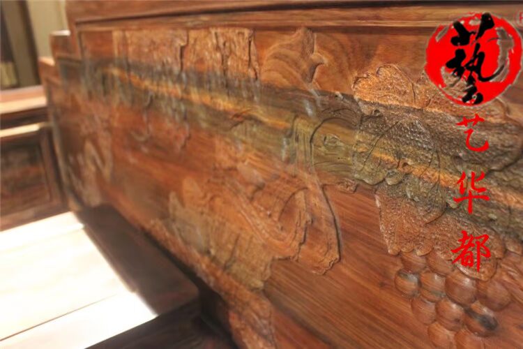 Nội thất gỗ gụ Lào đỏ hồng gỗ nho bộ bộ 13 ghế sofa gỗ cổ Sian gỗ hồng mộc - Bộ đồ nội thất giường ngủ hiện đại