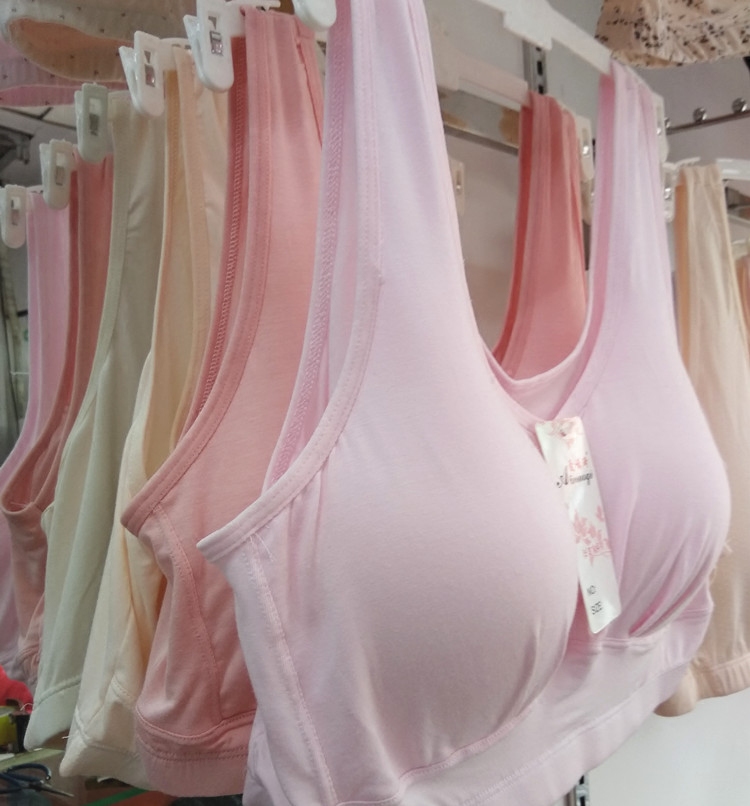 Middle-aged and elderly women's wide-shouldered large-size bra modal no steel ring thin underwear yoga sports vest style bra