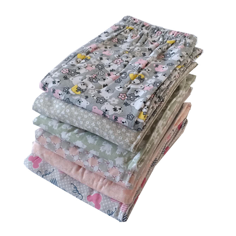 Middle-aged and elderly spring and autumn knitted cotton pajama pants women's home pants elderly air-conditioning pants plus fat and enlarged underpants casual pants trousers