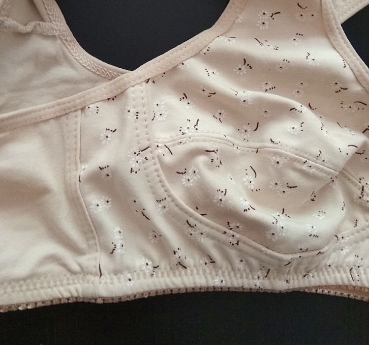 Đồ lót trung niên nữ mẹ áo ngực mở nút mà không có vành in vải cotton mỏng kích thước lớn vest-phong cách mẹ áo ngực