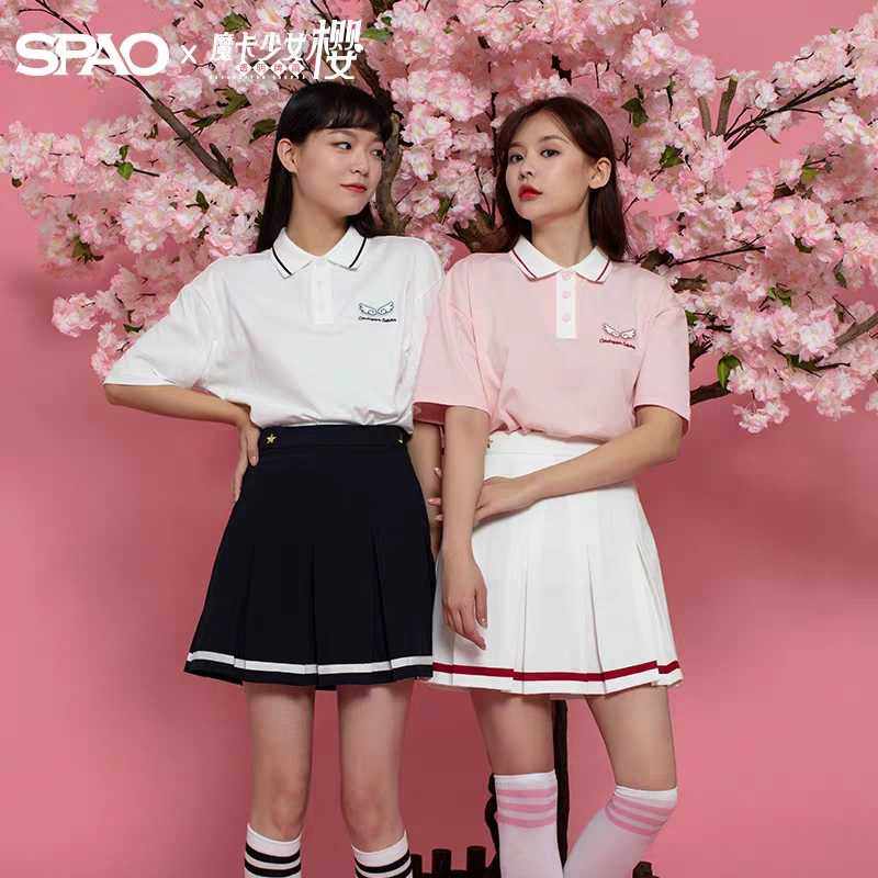 SAO Magic Card Girl small cherry sports Wind POLO shirt short sleeve T-shirt 2020 spring new SPHWA23D14
