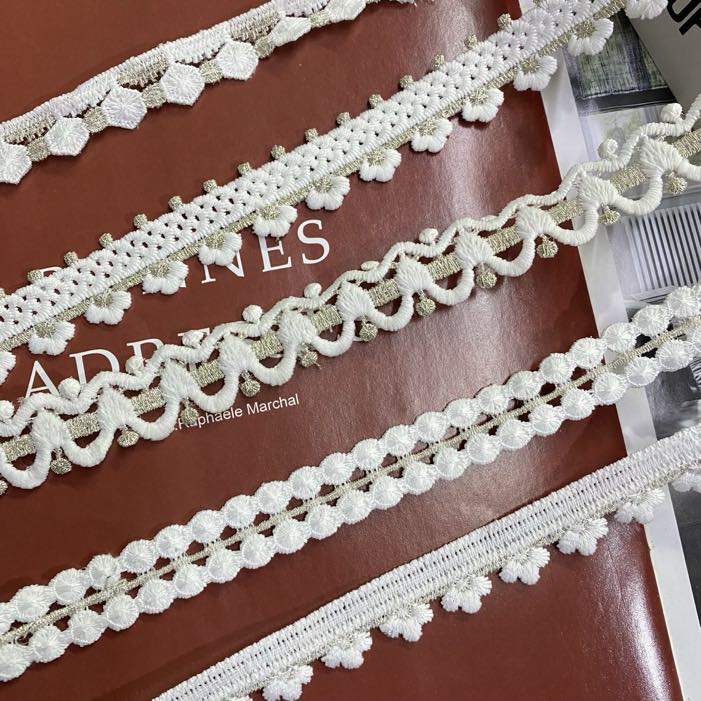 Curtain Lace Trim, Multi-Color Water-Soluble Home Textile Decorative Edge, Skirt Garment Accessories, Embroidery, French-Style Stand-Up Edge Side Patch