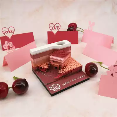 Three-dimensional post-it note paper Love nest Japan Kiyomizu Temple post-it note birthday wedding Valentine's Day gift to send girlfriend to send wife