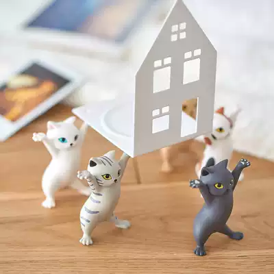 Japan Qualia net celebrity voluptuous cat pen holder ornaments Lift pen cat microblogging Lift cat tide play twisted egg blind box