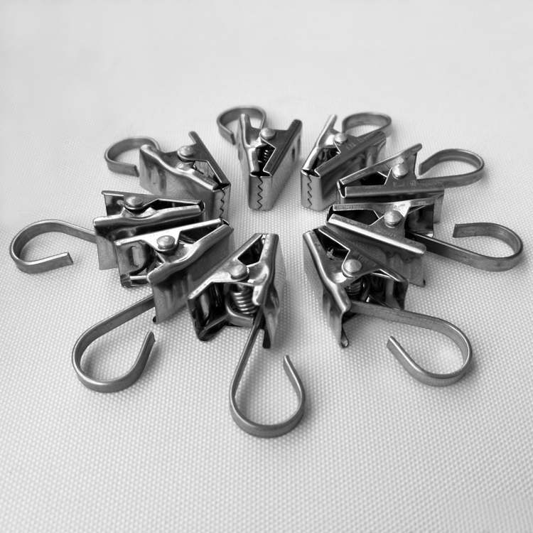Curtain Clip Clip Stainless Steel Clamp Clamp Closed with Flat Hook Thickness Setting Metal Clip Accessories 10
