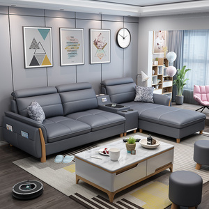Sofa vải căn hộ nhỏ hiện đại tối giản phòng khách kết hợp đồ nội thất không tháo gỡ công nghệ lưu trữ vải sofa Bắc Âu - Ghế sô pha