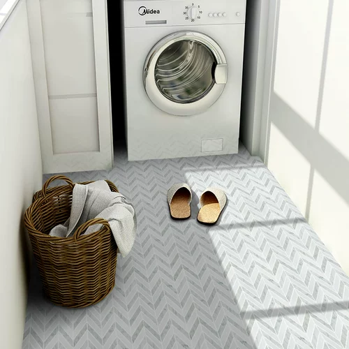 Натуральная камня мозаика рыбная кость борьба мраморная белая плитка для ванной