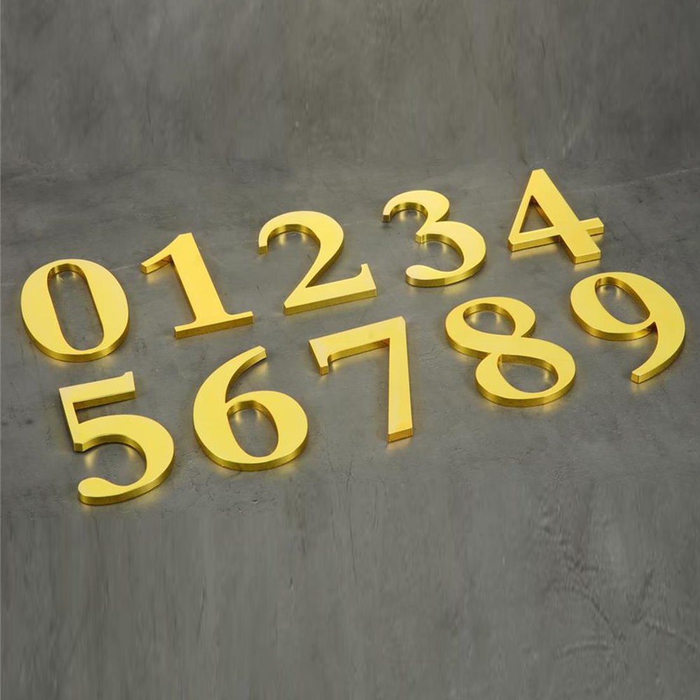 New three-dimensional metal retro price display logo high-end Arabic house number English alphanumeric number door sticker