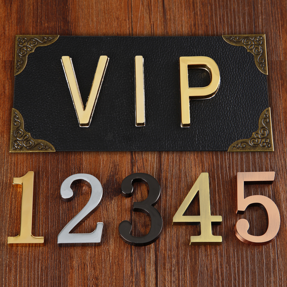 High-end three-dimensional house number metal house number sign price self-adhesive combination English letter VIP logo