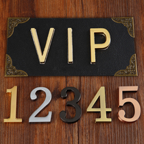High-grade three-dimensional door number metal house number sign Price self-adhesive combination English letter vip logo