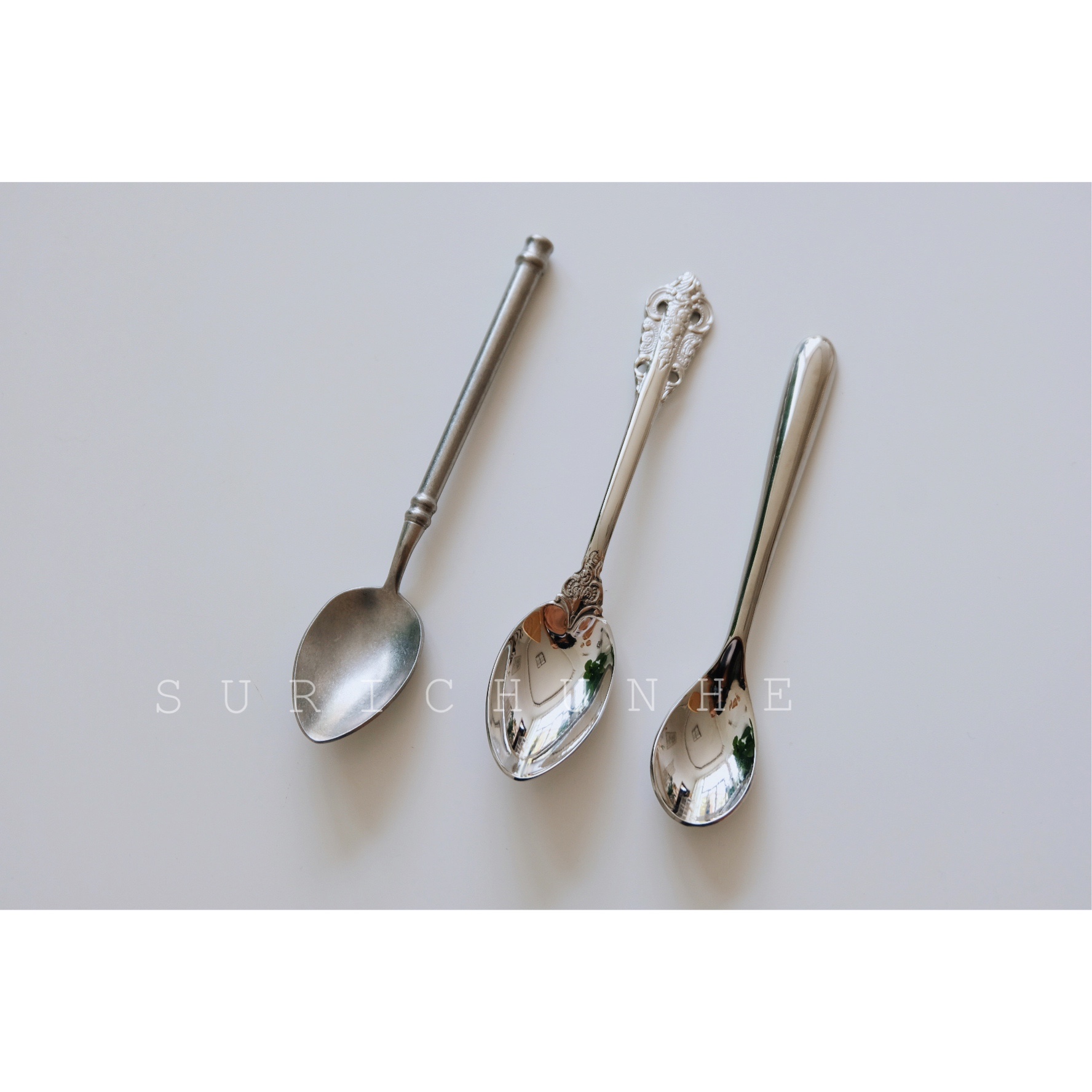 Su Su Spring and stainless steel coffee spoon of vintage sculpture coffee spoon