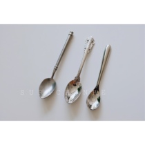 Vegetarian Day Spring and Stainless Steel Coffee Spoon Retro Carved Coffee Spoon