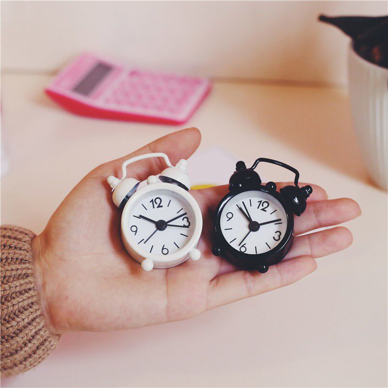 (48 hours delivery) metal cute mini alarm clock student simple dormitory bedside mute alarm super loud